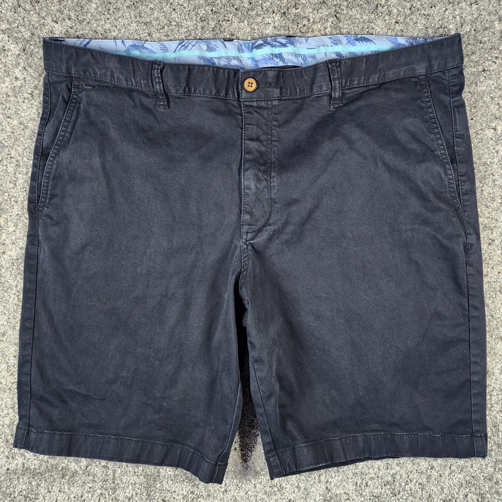 Tommy Bahama Boracay Shorts Mens 42 Chino Stretch Cotton Blend Navy Excellent